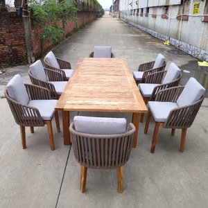 Conjunto de Sillas de Cuerda para Mesa de Comedor de Madera para Jardín con Diseño Fantástico y Correas de Exterior - Product Image 2