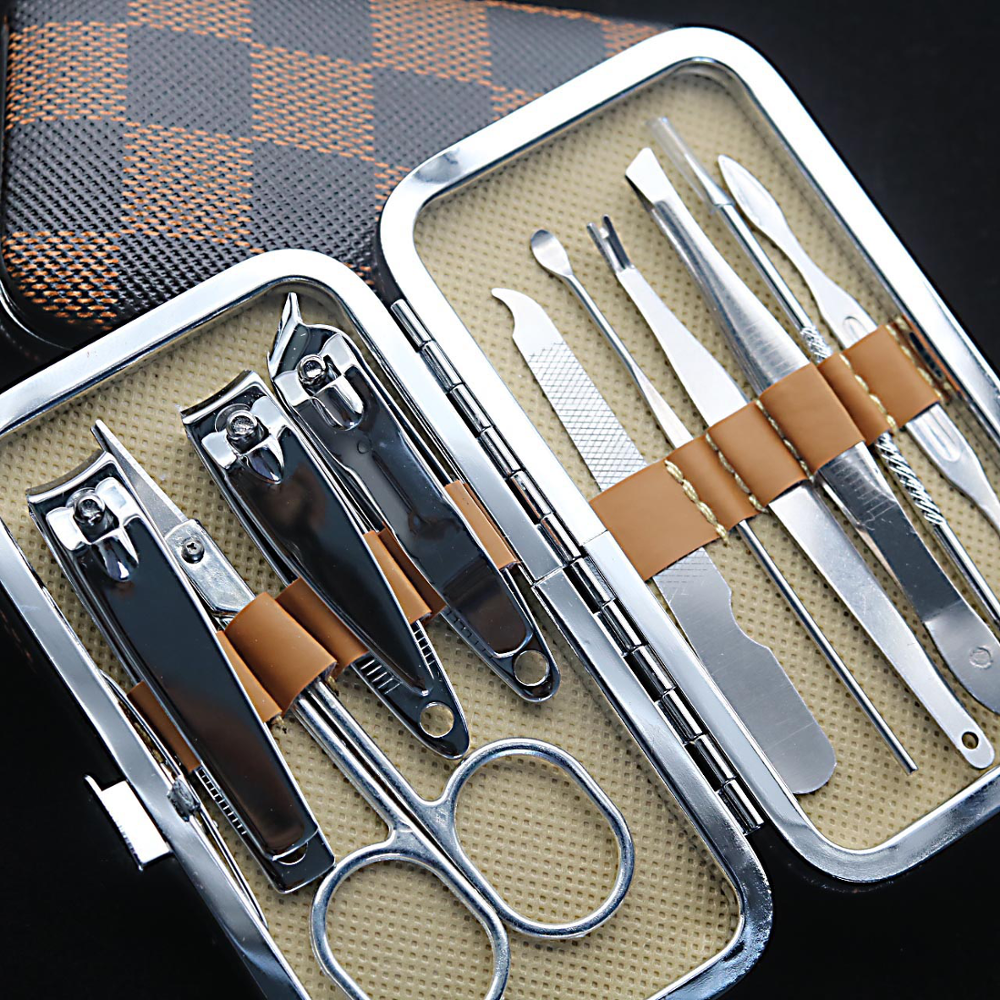 OEM de haute qualité 7 pcs de poche en métal manucure ensemble Hommes Voyage Toilettage Kit