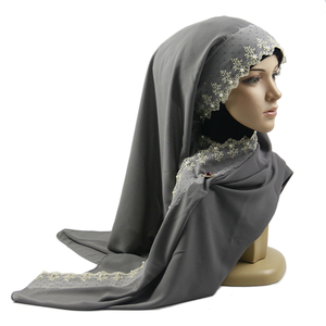 <span class=keywords><strong>Voile</strong></span> Hijab Fantaisie en Chiffon Georgette Épais pour <span class=keywords><strong>Femme</strong></span>, 31 Couleurs, Dentelle Bulle Unie, 70*180, Toutes Saisons, Usage Quotidien, Haute Qualité - Product Image 2