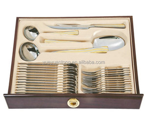 Caisse en <span class=keywords><strong>bois</strong></span> de luxe pour ensemble de couverts en acier inoxydable 126 pièces ensemble de vaisselle - Product Image 2