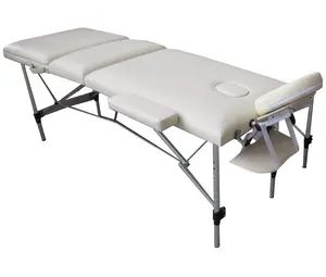 Aluminium 3 Section Portable Folding Massage Table Facial SPA Tattoo Bed