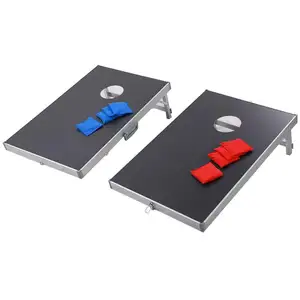 Outdoor aluminum foldable throwing sport game set bean bag toss cornhole boards