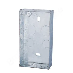British standard rectangle 35mm deep flush mounted double metal back box