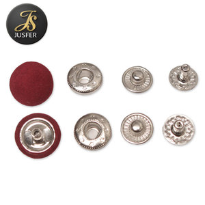 Bottone di fissaggio a scatto in metallo con copertura in tessuto moda personalizzata per borse bottoni borse, gambo per indumenti 4 pezzi 18mm nichel tondo/senza zinco - Product Image 6