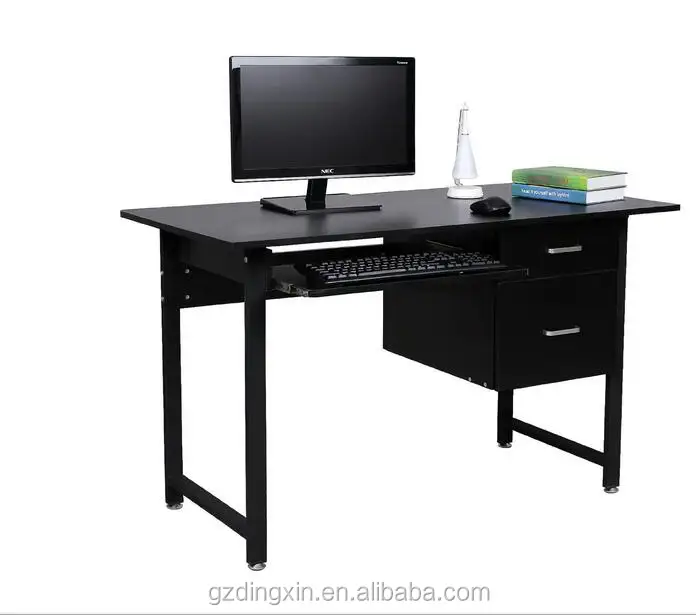 Meja Komputer Kayu dengan Dua Laci, Meja Komputer dengan Keyboard, Baki Menulis Furnitur Model PC Meja Kantor (DX-303)