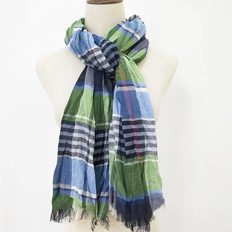 Fashion jacquard 100 cotton plaid men scarves