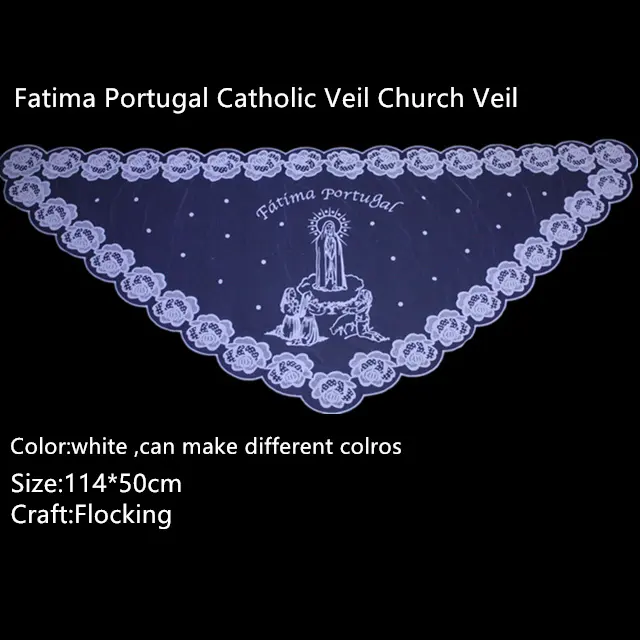 Blanco Iglesia Católica velo de encaje dama cubiertas de la cabeza Mantilla Misa en latín de encaje