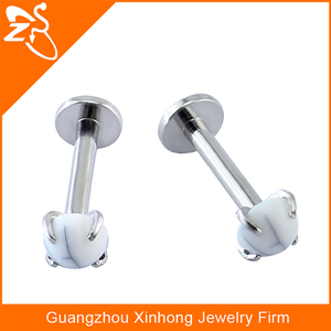 <span class=keywords><strong>Piercing</strong></span> industriel lèvre <span class=keywords><strong>bijoux</strong></span> de corps avec clair opale en acier chirurgical lèvre goujon <span class=keywords><strong>grossiste</strong></span> - Product Image 4