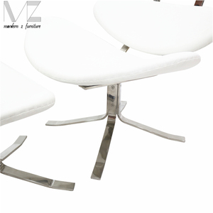 Moderne en acier inoxydable pivotant inclinable chaise longue corona et pouf - Product Image 2