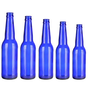 Bouteille en verre avec capuchon, 330ml, pour bière et cobalt, couleur bleue, avec capuchon