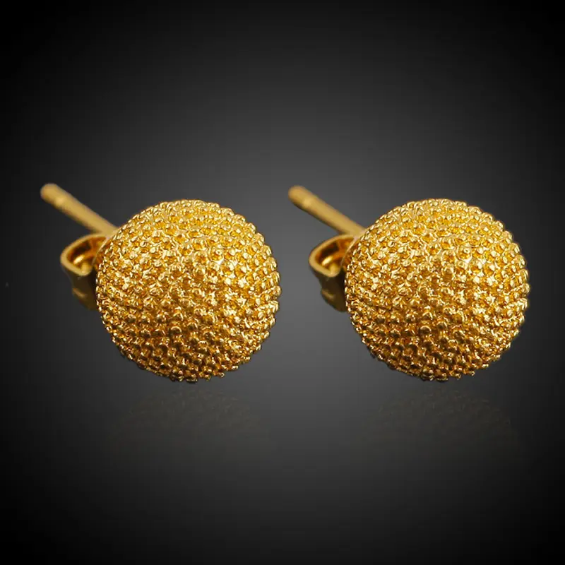 HQ-032 18 K oro cobre bola pendiente pendientes anillo de oído modelos anillos de oro del oído