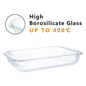 [2600ml 87.9oz 10.4cup] <strong>Best</strong> Quality Dishwasher Safe Microwave Oven Glass <strong>Baking</strong> <strong>Trays</strong> Pan Set for Turkey