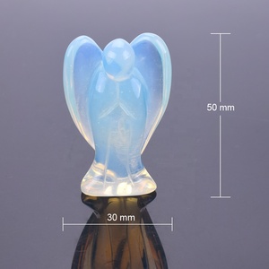Wholesale High Quality Stone Carving Opalite Hand Carved <strong>Crystal</strong> <strong>Angel</strong> for Sale - Product Image 3