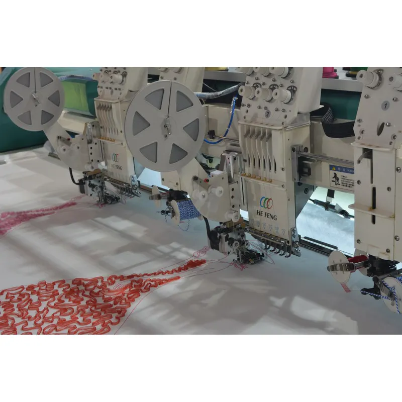 Hefeng Computerized automatic Mixed Coiling Sequin Cording Flat Embroidery Machine with high quality