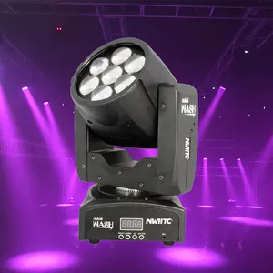 Pesta Disko Bar Dmx 7X12W Rgbw 4 In 1 Mencuci Mini dengan Zoom Led Kepala Bergerak