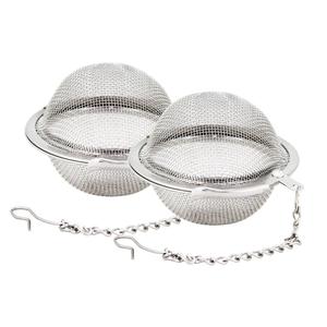 Té herramientas de acero inoxidable Cadena de manejar Mesh Tea bola infusor - Product Image 4