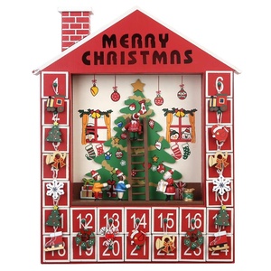 Calendario de Adviento de Madera con Forma de Casa para Navidad 2026, Caja de Almacenamiento de Dulces con 24 Cajones, Regalo Sorpresa de Cuenta Regresiva para Navidad, Decoración para el Hogar - Product Image 2