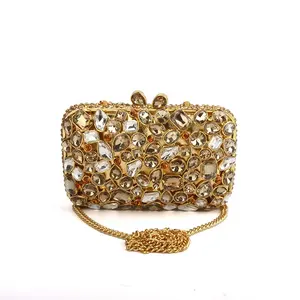 Luxury Fashion Design Women Ladies Evening Party Dinner Weeding Bling Crystal Rhinestone Clutch Purse Handbag