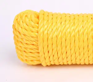 Пластиковый скрученный полипропиленовый упаковочный канат желтого цвета 1/2 дюйма