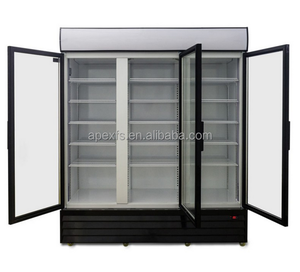 Présentoir à trois portes en verre pour boissons fraîches, frigo, vitrine - Product Image 2