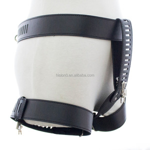 Adjustable Leather Locking <strong>Chastity</strong> <strong>Belt</strong> <strong>for</strong> <strong>Women</strong> with Thigh Cuffs - Product Image 2