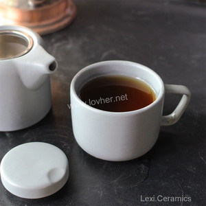 Té para un set al por mayor <span class=keywords><strong>con</strong></span> láser de acero inoxidable filtro gris <span class=keywords><strong>mate</strong></span> taza de té diseño recto para Home Hotel Oficina - Product Image 3