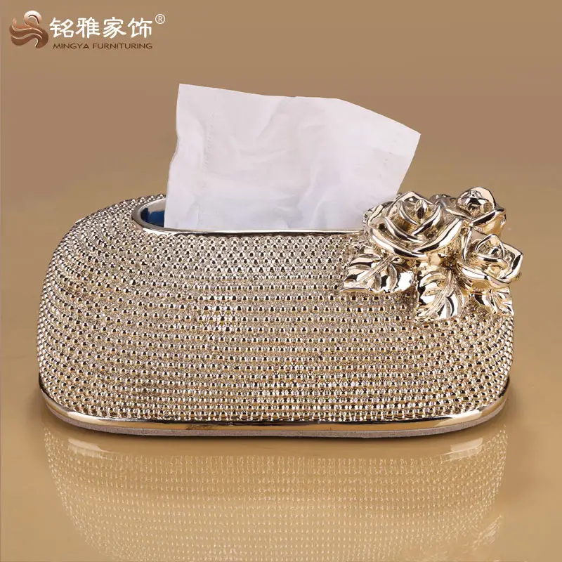 Table accessories polyresin material tissue paper box for home decor