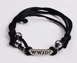 Высокое качество, оптовая продажа, Рождественский подарок WWJD, нейлоновый шнур, браслет для мужчин