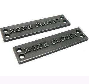 Hình dạng hình bầu dục tùy chỉnh thực hiện biểu tượng tấm shiny bạc kim loại tên tấm cho túi xách - Product Image 2