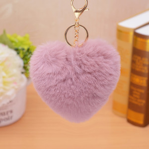 Belle <span class=keywords><strong>peluche</strong></span> <span class=keywords><strong>porte</strong></span>-clés en forme de <span class=keywords><strong>coeur</strong></span> lapin fourrure <span class=keywords><strong>porte</strong></span>-clés mignon pom pom <span class=keywords><strong>porte</strong></span>-clés - Product Image 3