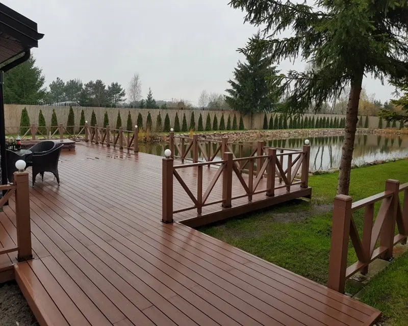 WPC Legno Plastica Impermeabile Composito Pavimenti per Esterni, WPC Deck, Outdoor Decking