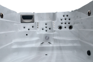 Moderna Piscina de Hidromasaje Rectangular de Acrílico Blanco con Sistema de Control <span class=keywords><strong>Balboa</strong></span>, Jacuzzi Infinito, Escalera, Función de Masaje, Almacén - Product Image 6