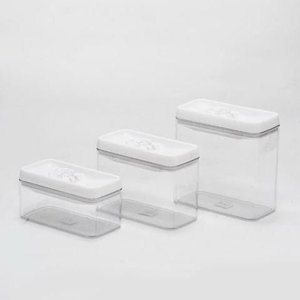 Boîte de rangement en plastique transparente, couvercle blanc, Rectangle, hermétique à Air - Product Image 1