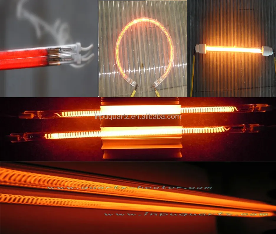 Lámpara de calefacción infrarroja de fibra de filamento de carbono