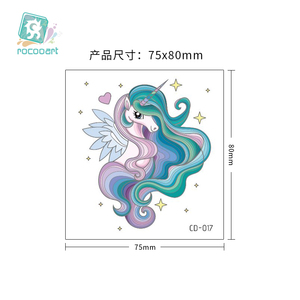 Commercio all'ingrosso Del Fumetto Personalizzato Piccola Bella Falso Tatuaggi Temporanei Sticker Per I Bambini dei Capretti <span class=keywords><strong>Unicorno</strong></span> Adesivo Faccia - Product Image 2