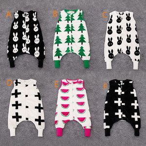 Coreano baby Zancudo sacos de dormir de franela Gruesa mameluco completo impreso Sandía y conejo chaleco - Product Image 1