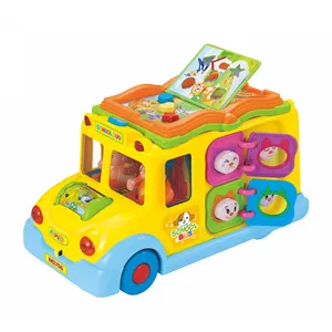 Huile / Hola toys 796 intelligent baby school bus toy with light and music HC140505