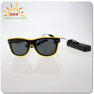 moving hot EL Wire Shutter Shades, EL Light Up Glasses, USB charging Light Up Stunner Shades