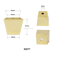 Casserole carrée en laiton pour pieds de meubles, tasse en laiton, 60077