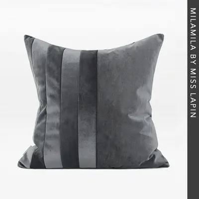 Avigers — housse de coussin en velours, taie d'oreiller douce au Design moderne, carré, gris et marron, décoration
