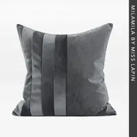 Modern iç tasarım yumuşak atmak yastık kılıfı kare gri kahverengi dekoratif kadife yastık minder kapakları