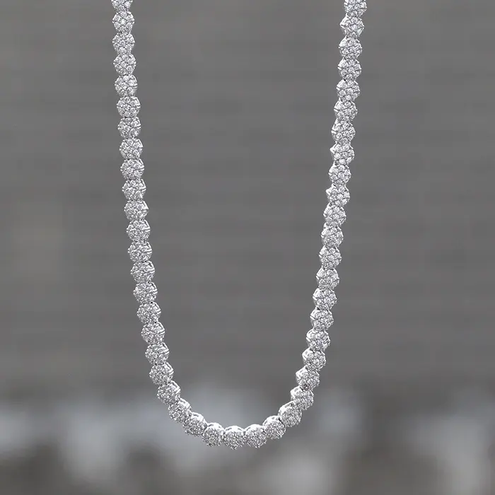 ملكة جمال مجوهرات يتوهم نموذج جديد 18Kgp مطلية بالذهب الفضة النقية طويلة سلسلة الماس قلادة تصاميم للنساء