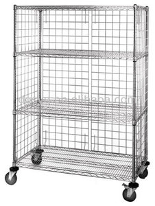 รถเข็นชั้นวางลวด3ด้าน4ชั้นพร้อมแผงปิด - Product Image 3
