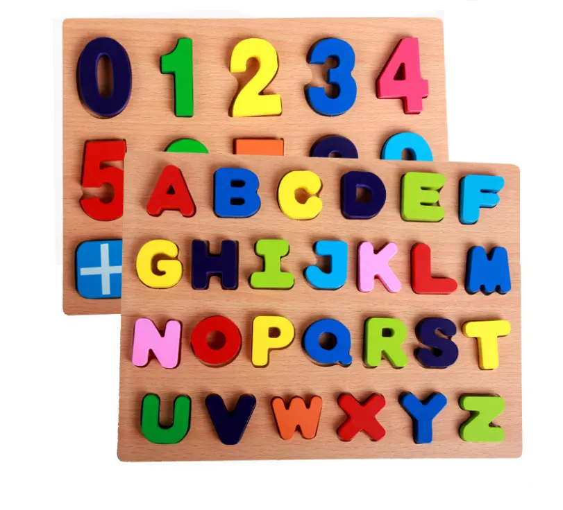 big wooden children doll house alphabet jigsaw kids toys puzzle