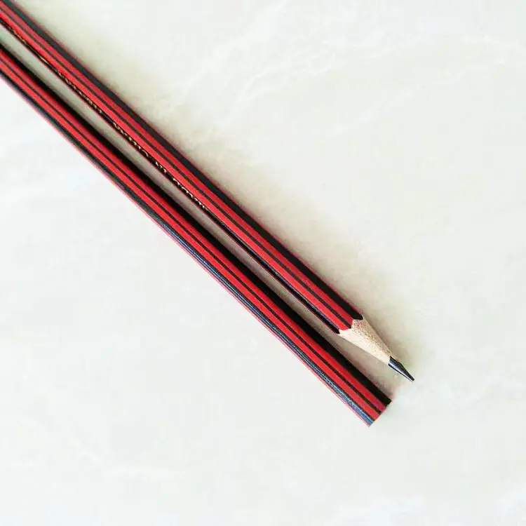 Lápices de grafito, lápices de rayas rojas y negras, precio bajo, venta al por mayor