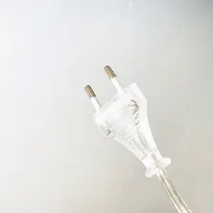 Europeu 2 pin plug power cabo com interruptor foguete vde 2.5a 220v transparente ce aprovação ac cabo de extensão de energia