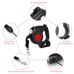 Correa Retráctil para Perro <span class=keywords><strong>3</strong></span> en 1 con Dispensador de Bolsas para Desechos, Linterna LED de 4 Luces, Correa de 5 Metros de Largo para Perros Pequeños y Medianos - Product Image 2