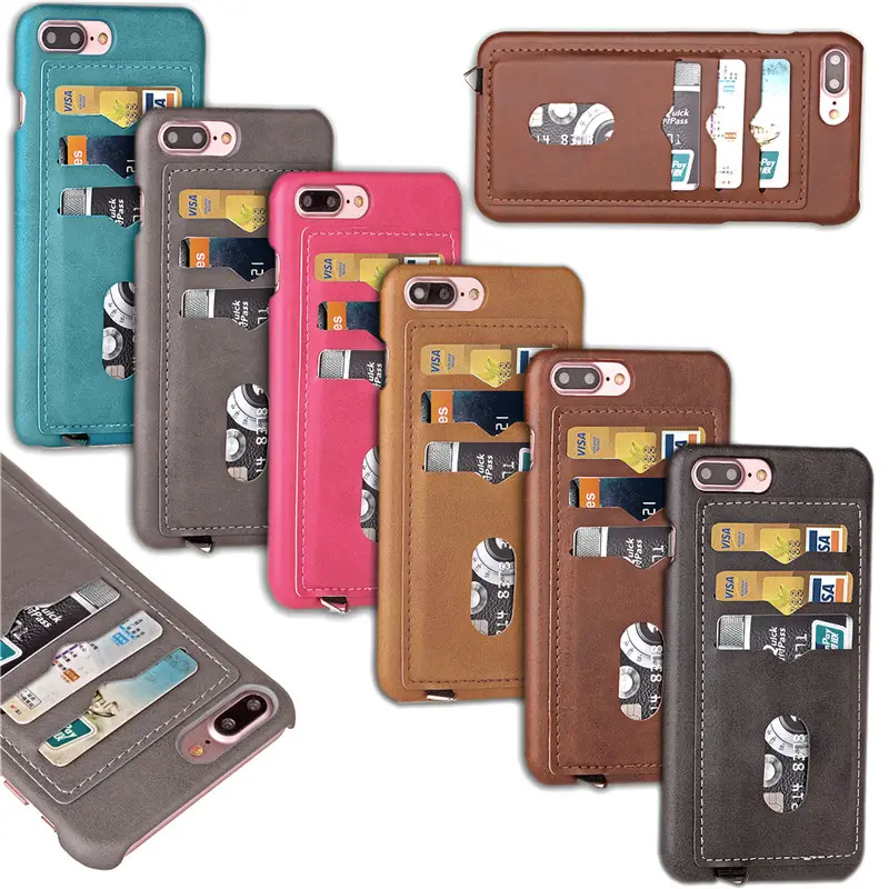 Mobil telefoon cover case voor iphone6/7/8 plus case met kaarthouder