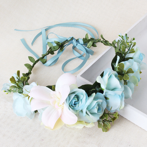 Venta al por mayor <span class=keywords><strong>boda</strong></span> flor Niña Accesorios <span class=keywords><strong>para</strong></span> el cabello coronas florales diadema tela flor <span class=keywords><strong>cabeza</strong></span> <span class=keywords><strong>corona</strong></span> - Product Image 5