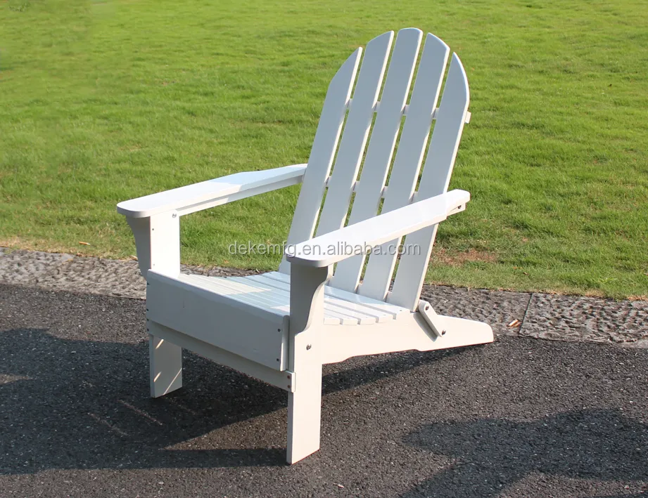 เก้าอี้ Adirondack พับได้,เฟอร์นิเจอร์กลางแจ้งสีขาวเก้าอี้พักผ่อนแคมป์ปิ้งตกปลาชายหาดไม้เก้าอี้สวน
